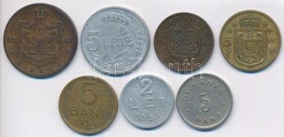Románia 1884-1954. 1b-5L (7xklf) T:vegyes Romania 1884-1954. 1 Bani - 5 Lei (7xdiff) C:mixed