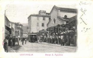 Ventimiglia, Borgo S. Agostino / street, tram (small tear)
