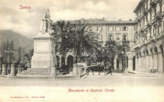 La Spezia, Monumento al Generale Chiodo / statue (wet damage)