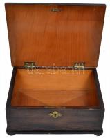 cca 1910 Antik fa ládika kulcs nélkül / Vintage cassa 20x25x12 cm