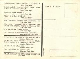 Zaro Aga, a 150 éves török ifjú; török termékeket népszerűsítő humoros lap / Turkish products, adver...