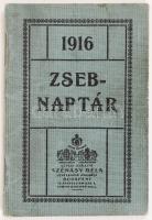 1916 Szénásy papírkereskedés reklámos zsebnaptár