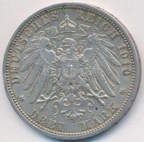 Német Államok / Poroszország 1910A 3M Ag II. Vilmos T:2- German States / Prussia 1910A 3 Mark Ag Wilhelm II C:VF 