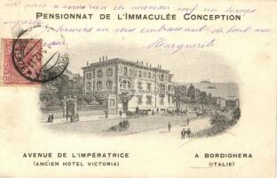 Bordighera, Avenue de lImperatrice, Ancien Hotel Victoria, Pensionat de lImmaculée Conception / street, hotel (EK)