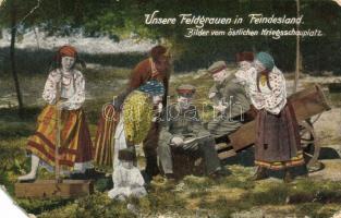 Unser Feldgrauen in Feindesland / WWI military postcard, Polish folklore (EB)