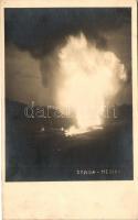 Medgyes, Mediasch; olajmező robbanás / oil field explosion photo