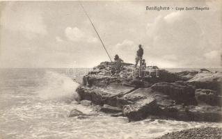 Bordighera, Capo Sant Ampelio / cape, fishermen