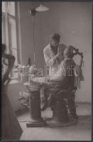 cca 1935-1940 Fogászat a hadseregben, 2 db későbbi fotólap eredeti negatívokról, 9x14 cm