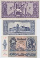 1941. 20P (2x) sorszámkövetők + 1946. 10.000.000BP + 100.000.000BP T:I,I-