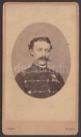 cca 1860 Olasz katona (Garibaldi) keményhátú fotója / Italian soldier photo 9x11 cm