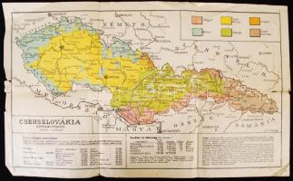 1930 Csehszlovákia néprajzi térképe 30x60 cm
