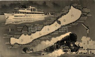 26 db RÉGI magyar városképes lap; Balaton és környéke / 26 old Hungarian town-view postcards; Balato...