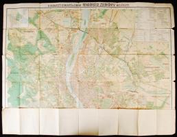 cca 1930 A Budapesti Rendőrségi zsebkönyv térképmelléklete 80x90 cm