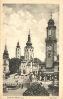 Besztercebánya, tér, gyógyszertár, A. Klopstock üzlete / square, pharmacy, shop