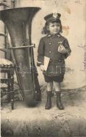 Little child with tuba