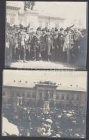 cca 1902 Rimaszombat ünnepély a Tompa szobor körül, a törvényszék előtt. Talán a szobor felavatása 2 fotó 12x10 cm