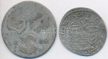 Német Államok / Hanau-Lichtenberg 1670. 2Kr Ag (0.88g) + Elő-Ausztria 1802H 6Kr Ag (2.35g) T:3
Germa...