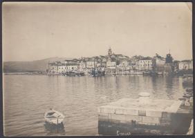 cca 1910 Horvátország, Corcula (Marco Polo sziget) látképe, 12x17 cm / cca 1910 Korčula, Croatia, 12x17 cm