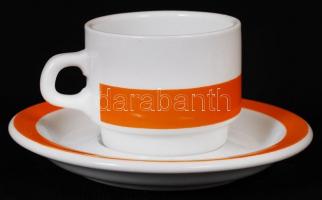 Alföldi Porcelán 6 személyes kávékészlet: 6db csésze, alátét tányér, cukortartó és tejkiöntő