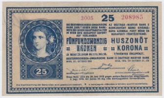 1918. 25K 3005 3mm, vízszintesen hullámos hátlappal T:restaurált Adamo K22/3