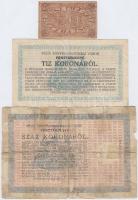 Pécs 1919.10.17. 20f "Házipénztár-pénztárjegy" + 1919.04.04. 10K "Pénztárjegy" +...