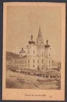 1872 Nikolaus Kuss vizitkártya méretű fotója Mariazellről, keményhátú fénykép, a vásárlás ideje feliratozva, 10x6,5 cm