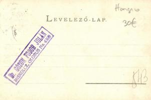 Miskolc, Arany János utca, akvarell művészlap s: Kiss L