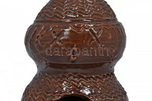 Mázas kerámia mécses tartó. Jelzett: MA, 13cm magas