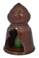 Mázas kerámia mécses tartó. Jelzett: MA, 13cm magas