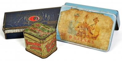 Zománcozott fém cigarettás doboz és írógép szalag doboz