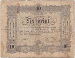 1848. 10Ft Kossuth bankó fordított hátlapi alapnyomat T:III- Hungary 1848. 10 Forint reverse basic print on the back C:VG Adamo G111h