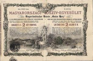 1888 Magyarországi jószív egyesület sorsjegy 2 Ft-ról