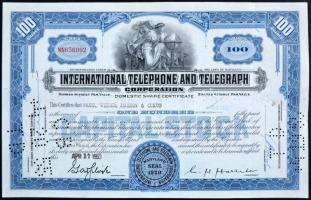 Amerikai Egyesült Államok/Delaware 1968. "Foote, Cone & Belding, Inc." 100 részvénye, ...