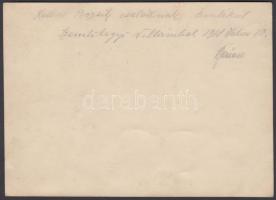 1918. július 10. A Bozsik családnak készült feliratozott emlékkép, a Szemlőhegyi Villám kertvendéglő...