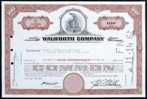 Amerikai Egyesült Államok/Wisconsin 1977. Wisconsin Gas Company 10 részvénye, egyenként 8$-ról, perforált, lyukasztott, bélyegzéssel + Massachusetts 1962. Walworth Company 100 részvénye egyenként 2,50$-ról, perforált, lyukasztott, bélyegzéssel T:I-,II USA/Wisconsin 1977. Wisconsin Gas Company 10 shares each about 8 Dollars, perforated, punctured with overprint + Massachusetts 1962. Walworth Company 100 shares each about 2,50 Dollars, perforated, punctured with overprint C:AU,XF