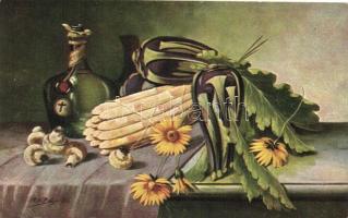 18 db RÉGI használatlan motívumlap sok lithoval; művész, csendélet, virág / 18 old unused motive car...