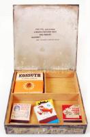 1968 MHSZ faberakásos, katonai motívumokkal gazdagon díszített alpakka doboz, "Fóti Pál alezred...