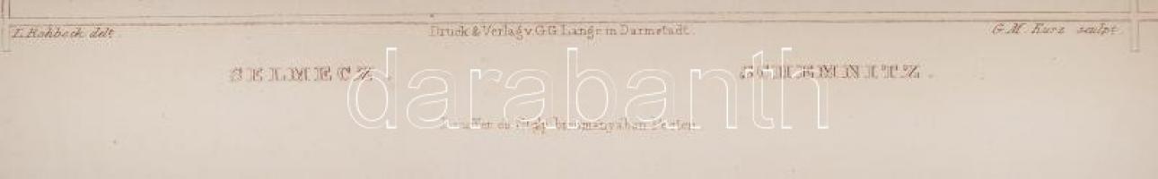 cca 1850 Ludwig Rohbock (1820-1883)- G.M. Kurz: Selmecz, Schmenitz. Acélmetszet, jelzett a metszeten...