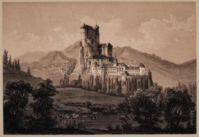 cca 1850 Ludwig Rohbock (1820-1883)- Hatlitscheck: Árva, Schloss Arva. Acélmetszet, jelzett a metszeten / Steel engraving, 11×16 cm