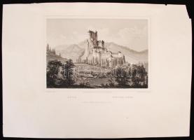 cca 1850 Ludwig Rohbock (1820-1883)- Hatlitscheck: Árva, Schloss Arva. Acélmetszet, jelzett a metsze...