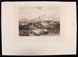 cca 1850 Ludwig Rohbock (1820-1883)- J. Richter:  Lőcse, Leutschau. Acélmetszet, jelzett a metszeten...