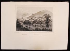 cca 1850 Ludwig Rohbock (1820-1883)- G. Hess: Köröcz, Bergstadt Kremnitz. Acélmetszet, jelzett a metszeten / Steel engraving, 11×16 cm