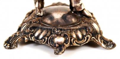 WMF Szüretelő fiú. Ezüstözött fém, jelzett  /  WMF Harvesting boy 13,5 cm