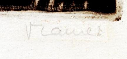 Maurer Dóra (1934-): Madách emlékmű. Rézkarc, karton, jelzett, 29×18 cm