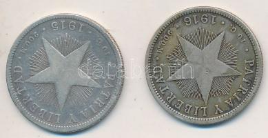 Kuba 1915-1916. 40c Ag (2x) T:3
Cuba 1915-1916. 40 Centavos Ag (2x) C:F