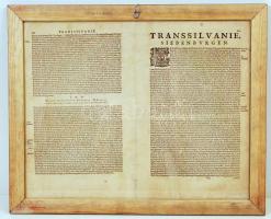1595 Transylvania, (Erdély) Per Gerardum Mercatorem Cum Privilegio térkép 32 x 41 cm. Készítő: Merca...