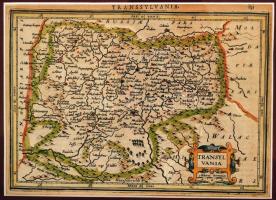 1628 Transylvania, (Erdély) Atlas Minor térkép 14 x 19 cm, bordó pasztpartúban, üvegezett keretben 3...