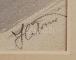 Hatvani jelzéssel: Karikatúra. Vegyes technika, papír, paszpartuban, 29×23 cm