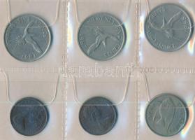 Vegyes: Bermuda/El Salvador/Falkland-szigetek 50db vegyes fémpénz 3db albumba rendezve T:vegyes
Mixe...