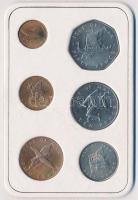 Man-sziget 1976. 1/2p-50P (6xklf) forgalmi szett műbőr tokban  T:1 Isle of Man 1976. 1/2 Penny - 50 Pence (6xdiff) coin set in imitation leather case C:UNC